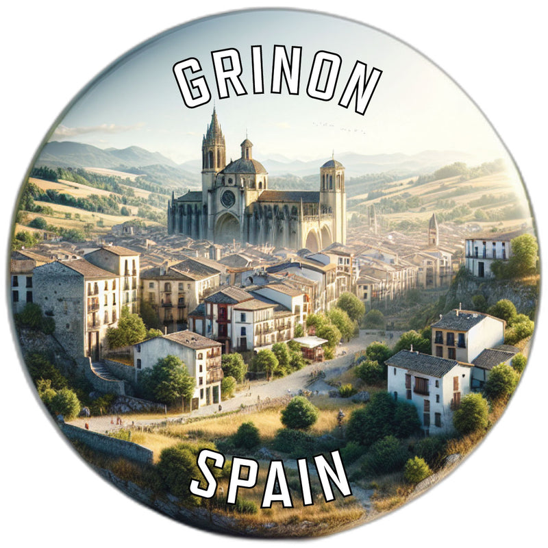 Grinon Spain Souvenir Die Cut Flat Magnet 3-Inch