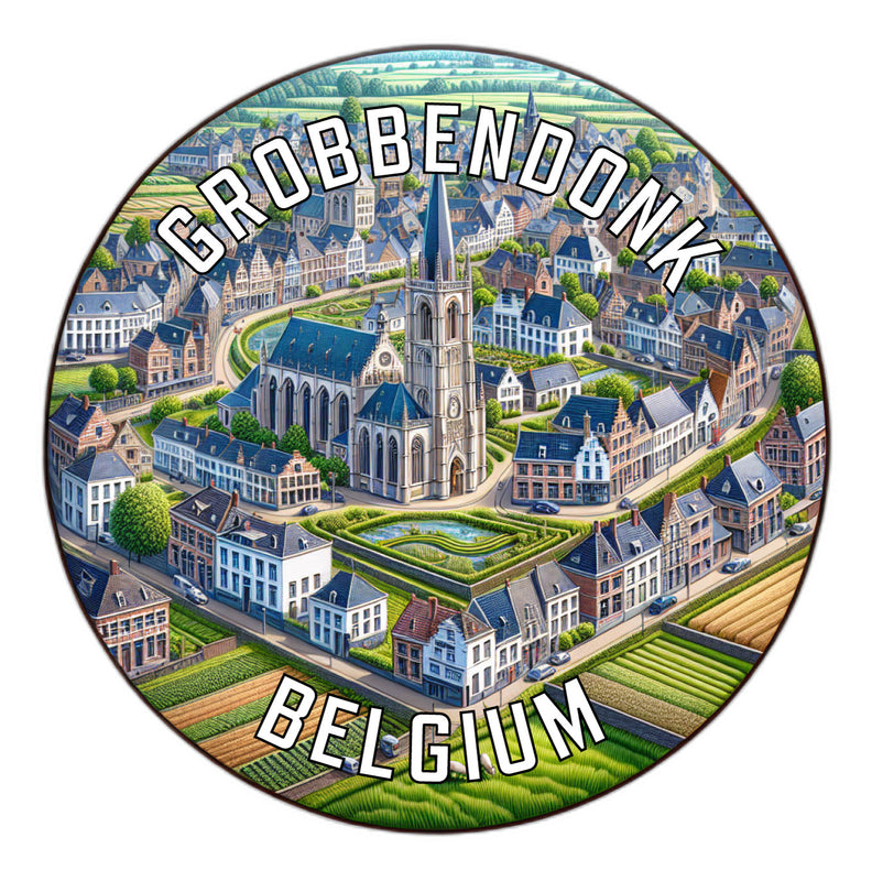 Grobbendonk Belgium Souvenir Die Cut Flat Magnet 2-Inch