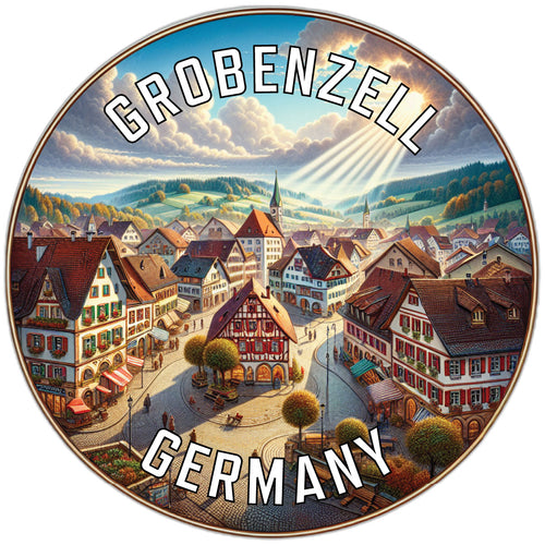 Grobenzell Germany Souvenir Die Cut Flat Magnet 2-Inch