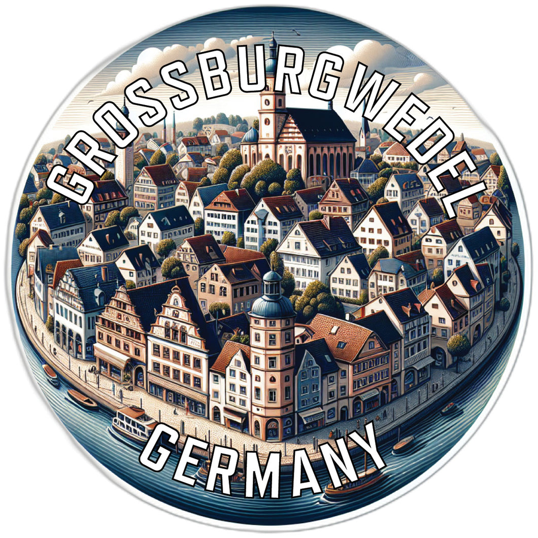Grossburgwedel Germany Souvenir Die Cut Flat Magnet 6-Inch