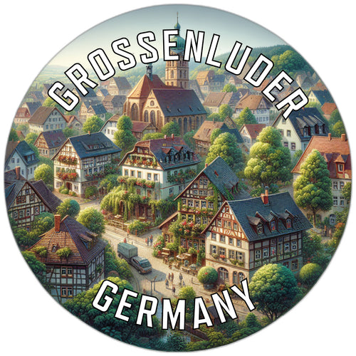 Grossenluder Germany Souvenir Die Cut Flat Magnet 2-Inch