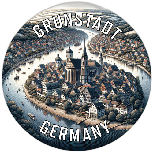 Grunstadt Germany Souvenir Die Cut Flat Magnet 6-Inch