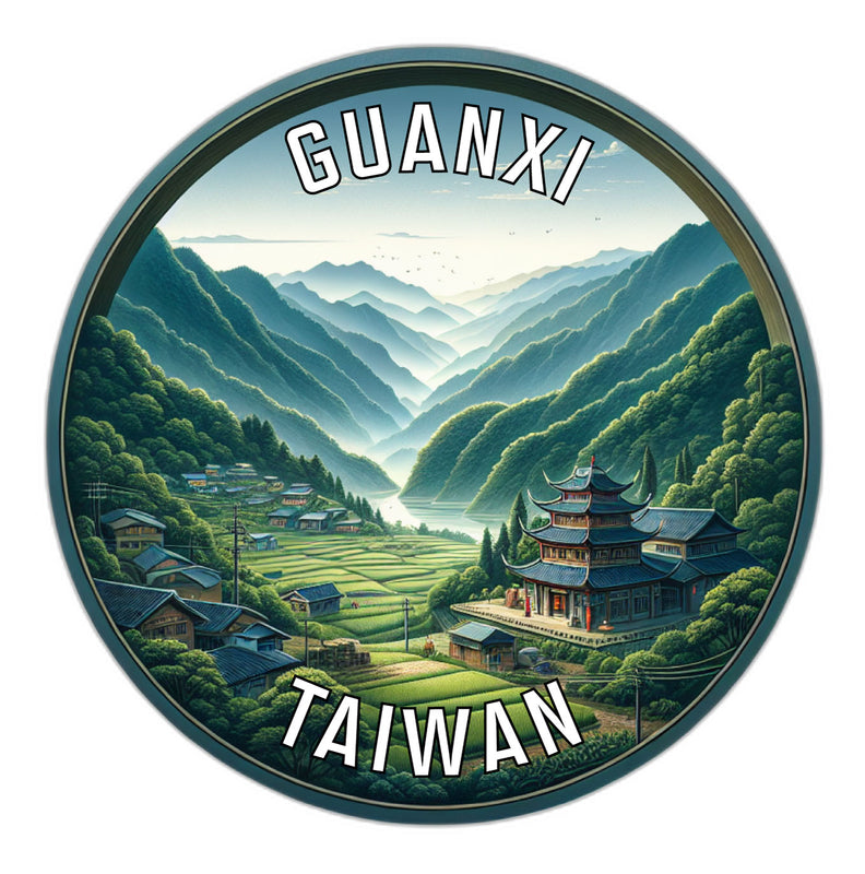 Guanxi Taiwan Souvenir Die Cut Flat Magnet 6-Inch