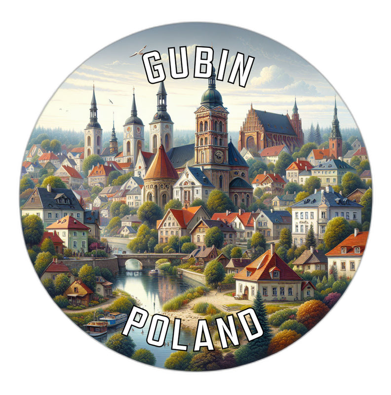 Gubin Poland Souvenir Die Cut Flat Magnet 2-Inch