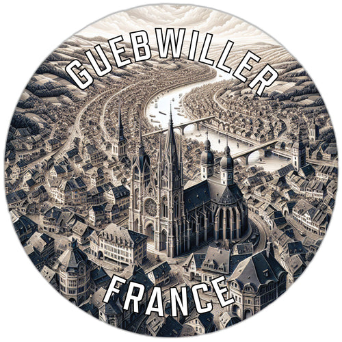 Guebwiller France Souvenir Die Cut Flat Magnet 2-Inch