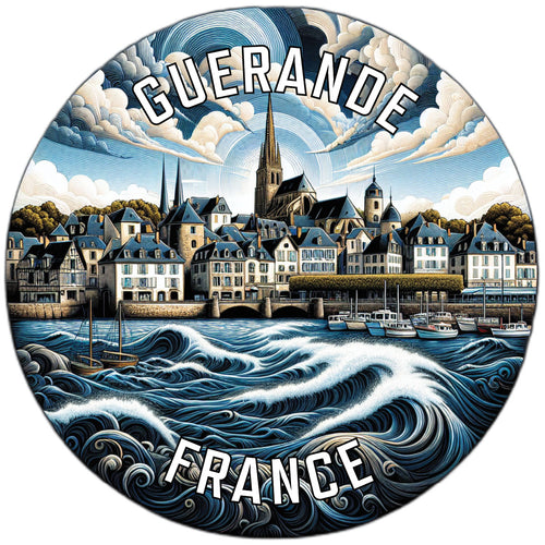 Guerande France Souvenir Die Cut Flat Magnet 2-Inch