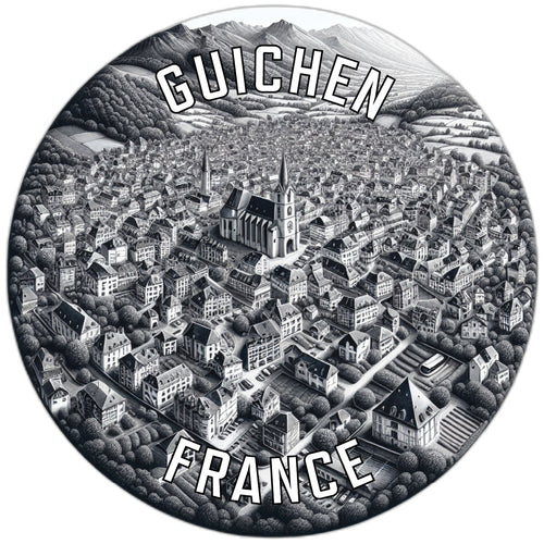 Guichen France Souvenir Die Cut Flat Magnet 6-Inch