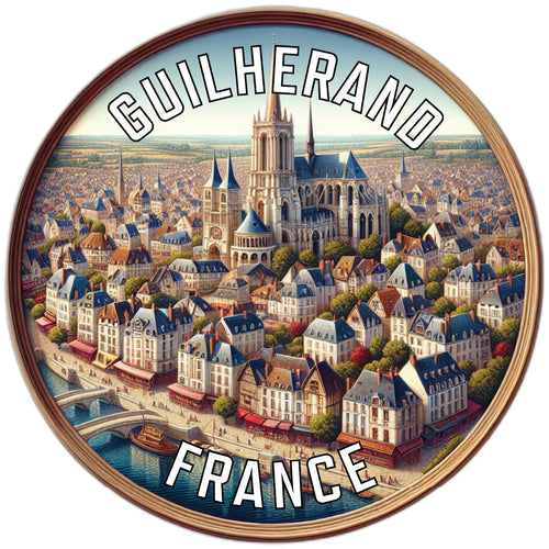 Guilherand France Souvenir Die Cut Flat Magnet 2-Inch