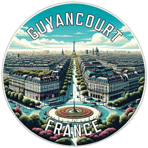 Guyancourt France Souvenir Die Cut Flat Magnet 6-Inch