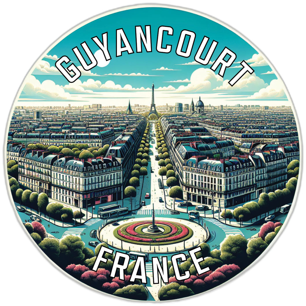 Guyancourt France Souvenir Die Cut Flat Magnet 6-Inch