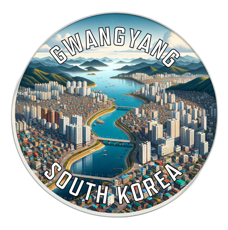 Gwangyang Korea South Souvenir Die Cut Flat Magnet 2-Inch