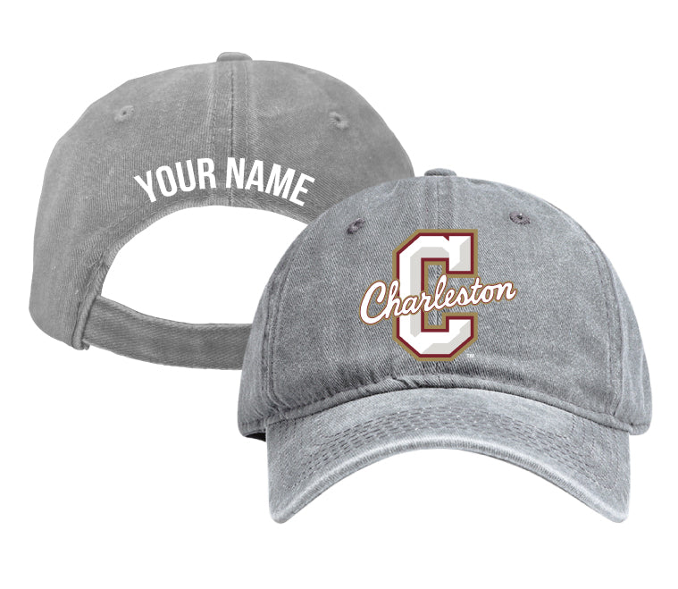 College of Charleston Personalized College Dad Hat – Officially Licensed Baseball Cap Gray