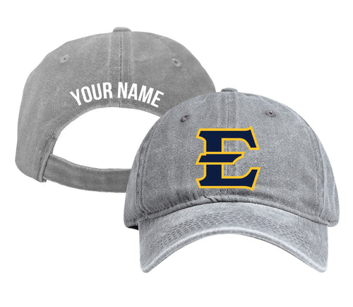 East Tennessee State University Personalized College Dad Hat – Officially Licensed Baseball Cap Gray