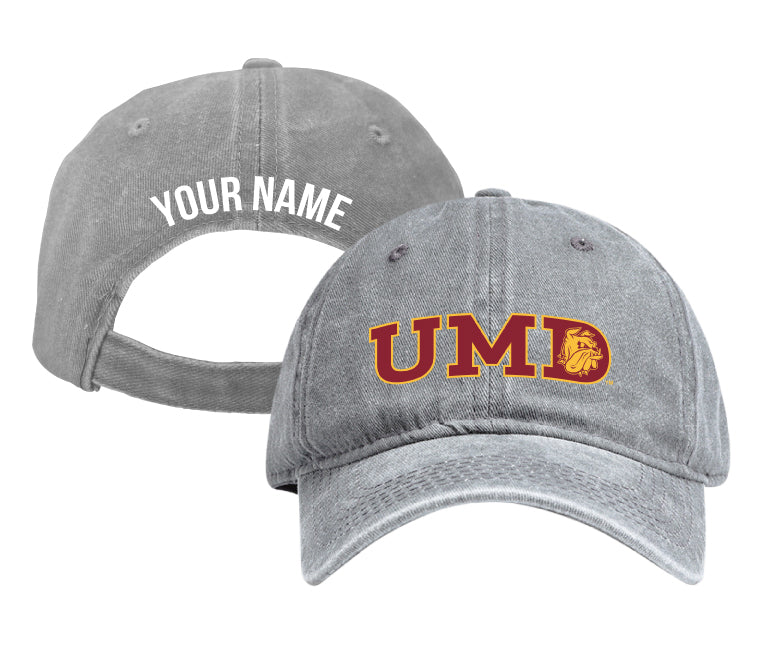 Minnesota Duluth Bulldogs Personalized College Dad Hat – Officially Licensed Baseball Cap Gray