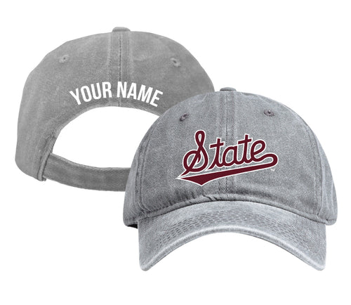 Mississippi State Bulldogs Personalized College Dad Hat – Officially Licensed Baseball Cap Gray