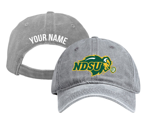 North Dakota State Bison Personalized College Dad Hat – Officially Licensed Baseball Cap Gray