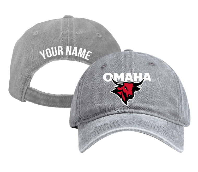 Nebraska at Omaha Personalized College Dad Hat – Officially Licensed Baseball Cap Gray