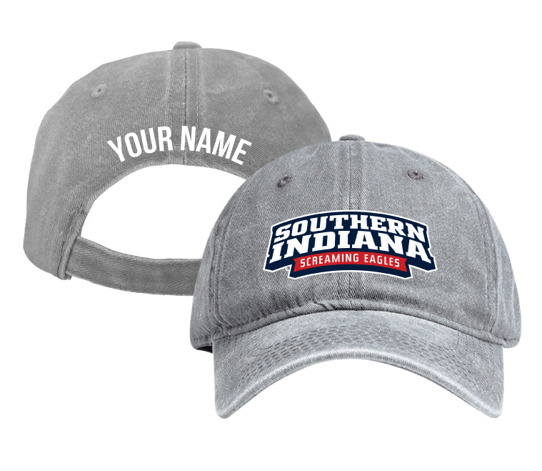 University of Southern Indiana Personalized College Dad Hat – Officially Licensed Baseball Cap Gray