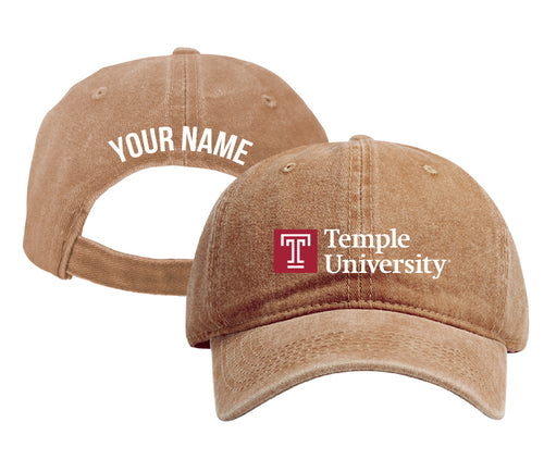 Temple University Personalized College Dad Hat – Officially Licensed Baseball Cap Coffee
