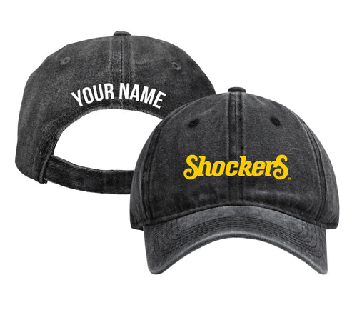 Wichita State Shockers Personalized College Dad Hat – Officially Licensed Baseball Cap Black