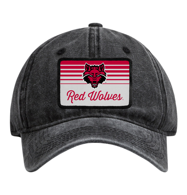Arkansas State Officially Licensed Unisex Dad Hat with Rectangle or Round Cloth Patch Black|Rectangle