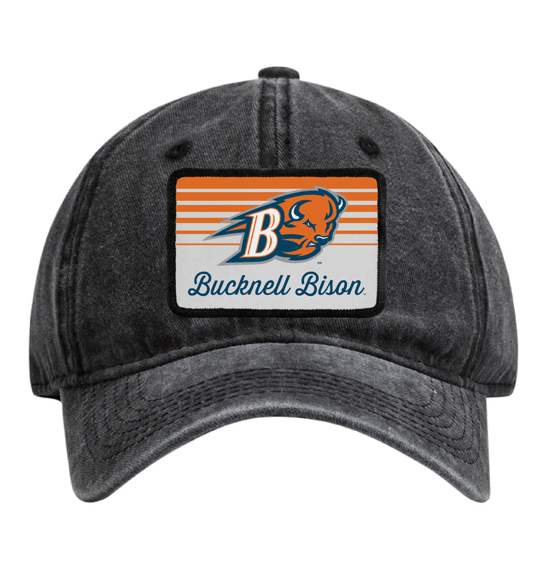 Bucknell University Bison Officially Licensed Unisex Dad Hat with Rectangle or Round Cloth Patch Black|Rectangle