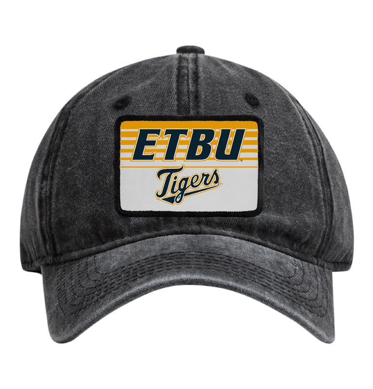 East Texas Baptist University Officially Licensed Unisex Dad Hat with Rectangle or Round Cloth Patch Black|Rectangle