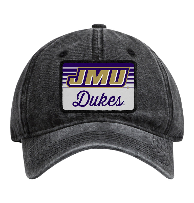 James Madison Dukes Officially Licensed Unisex Dad Hat with Rectangle or Round Cloth Patch Black|Rectangle