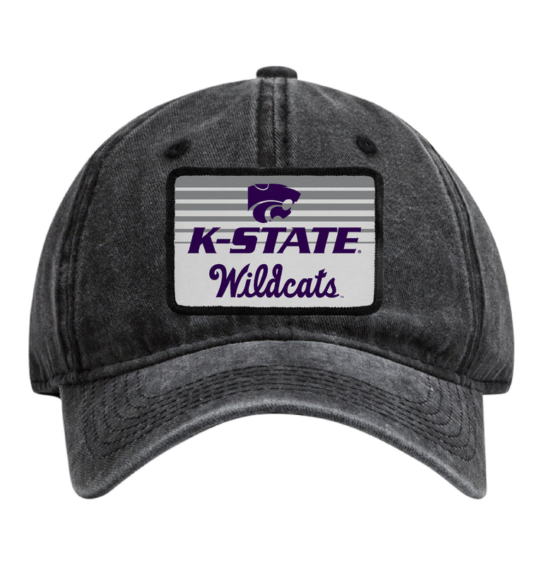 Kansas State Wildcats Officially Licensed Unisex Dad Hat with Rectangle or Round Cloth Patch Black|Rectangle