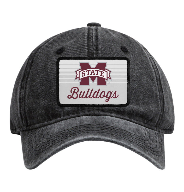 Mississippi State Bulldogs Officially Licensed Unisex Dad Hat with Rectangle or Round Cloth Patch Black|Rectangle