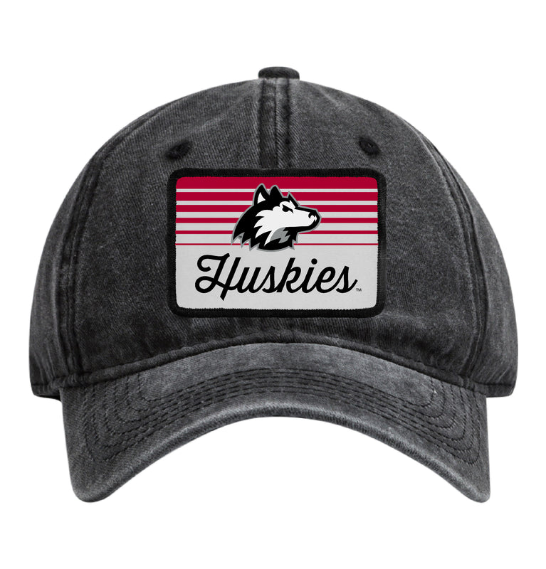 Northern Illinois Huskies Officially Licensed Unisex Dad Hat with Rectangle or Round Cloth Patch Black|Rectangle