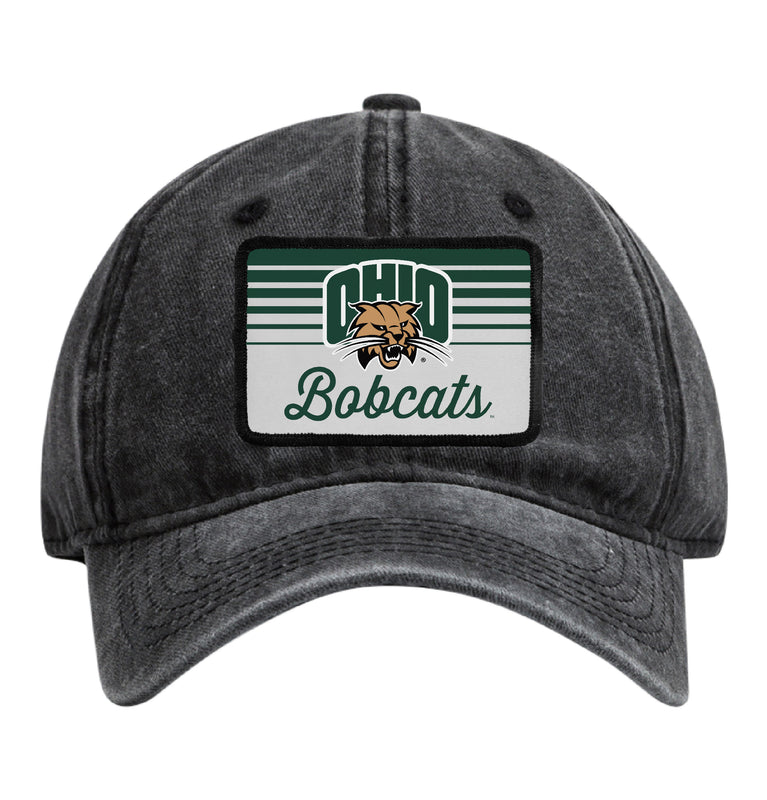 Ohio University Officially Licensed Unisex Dad Hat with Rectangle or Round Cloth Patch Black|Rectangle