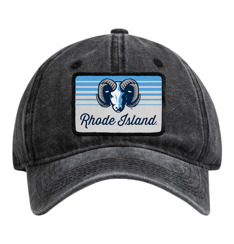 Rhode Island University Officially Licensed Unisex Dad Hat with Rectangle or Round Cloth Patch Black|Rectangle