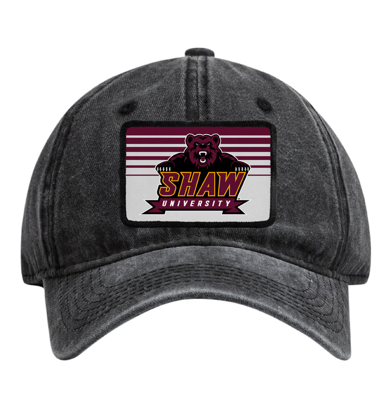 Shaw University Bears Officially Licensed Unisex Dad Hat with Rectangle or Round Cloth Patch Black|Rectangle