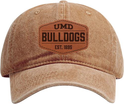 Minnesota Duluth Bulldogs Officially Licensed Dad Hat Unisex Soft Baseball Cap with Hexagon Engraved Leather Patch Coffee