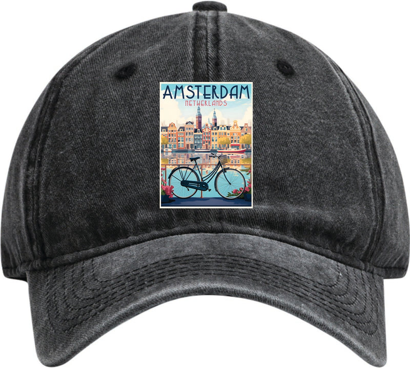 Amsterdam Netherlands Dad Hat – Unisex Soft Baseball Cap Black