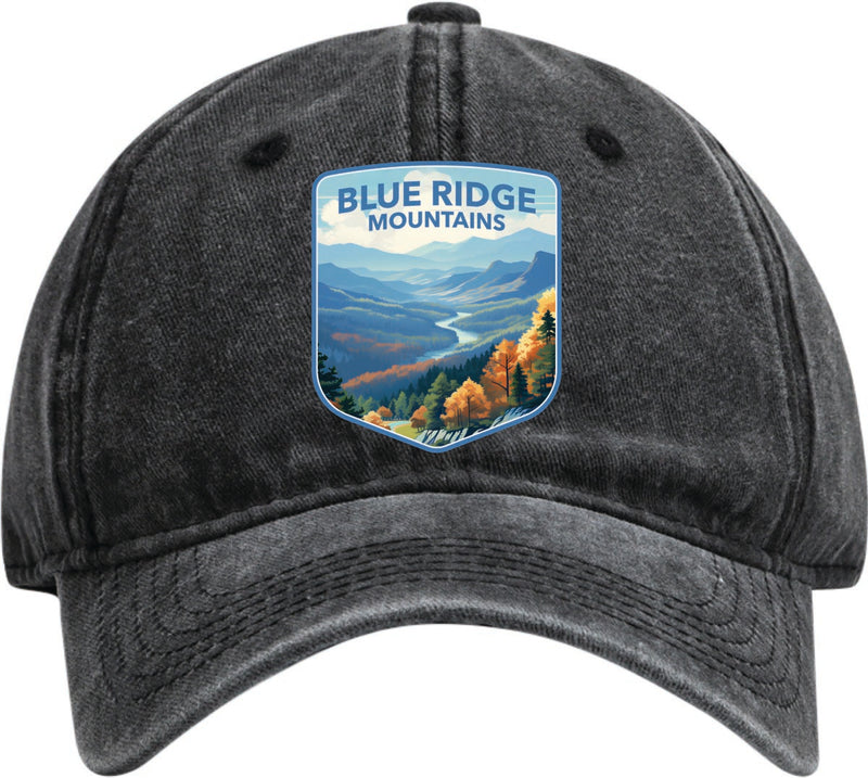 Blue Ridge Mountains Dad Hat – Unisex Soft Baseball Cap Black
