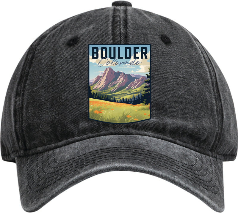 Boulder Colorado Dad Hat – Unisex Soft Baseball Cap Black