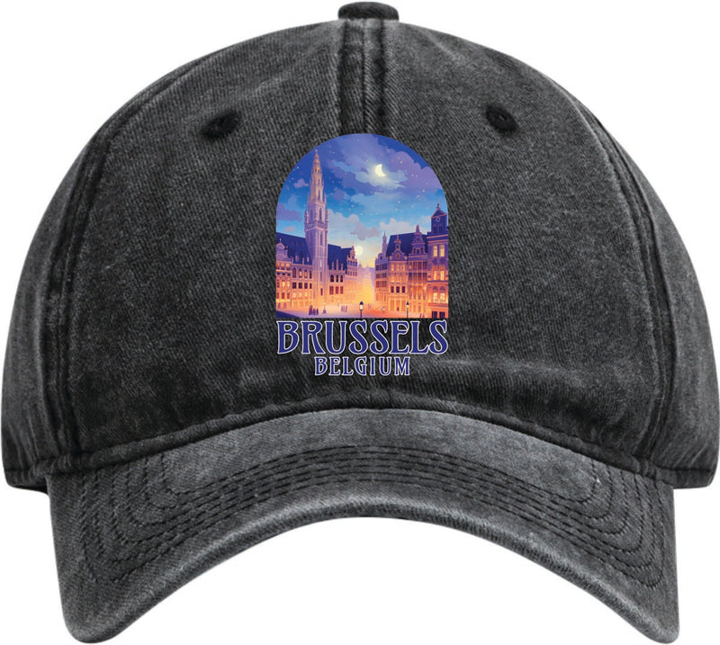 Brussels Belgium Dad Hat – Unisex Soft Baseball Cap Black