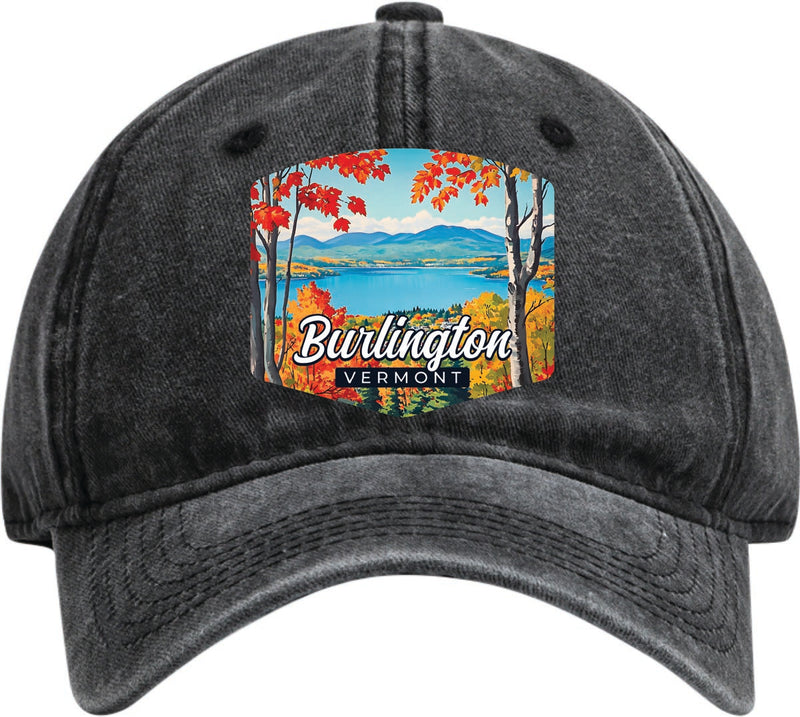 Burlington Vermont Dad Hat – Unisex Soft Baseball Cap Black