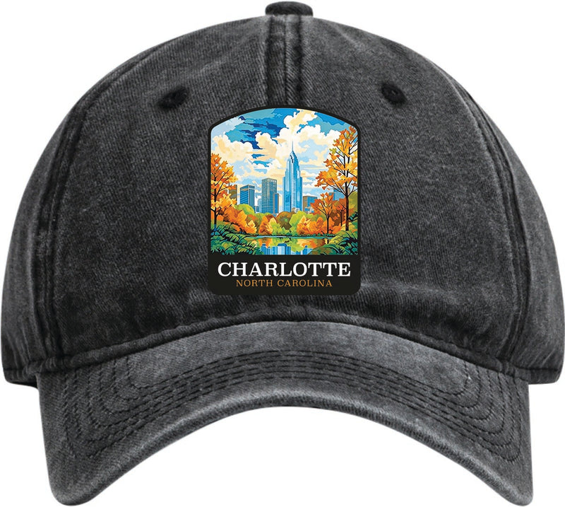Charlotte North Carolina Dad Hat – Unisex Soft Baseball Cap Black