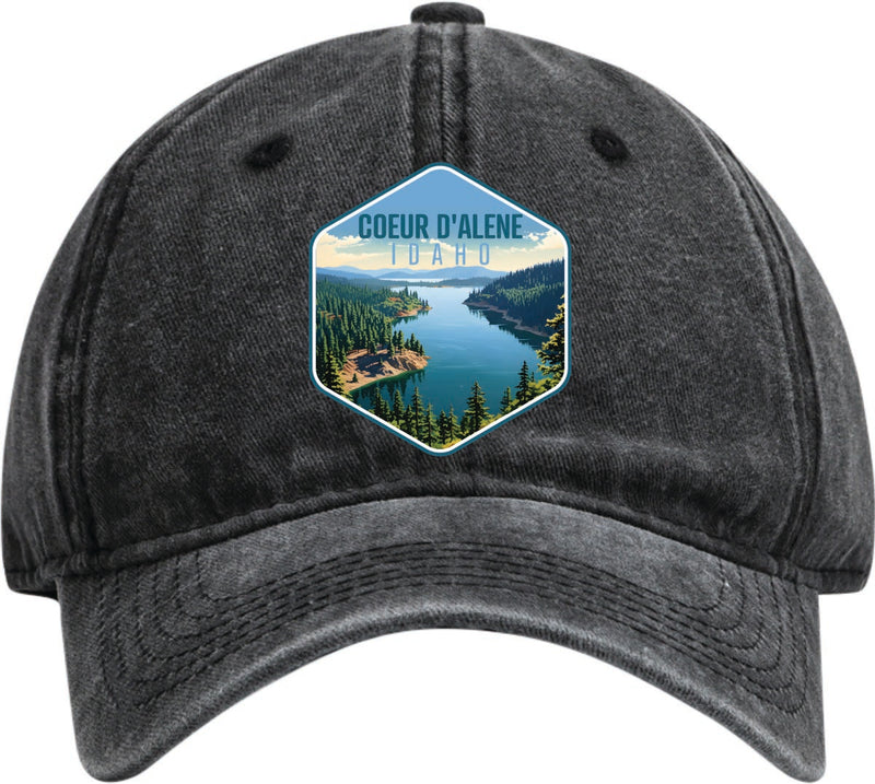 Coeur D'Alene Idaho Dad Hat – Unisex Soft Baseball Cap Black