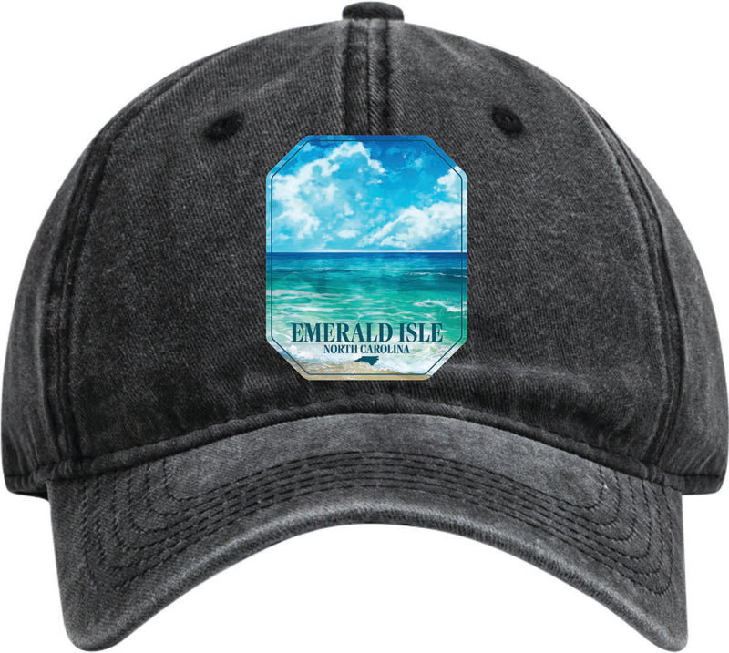 Emerald Isle North Carolina Dad Hat – Unisex Soft Baseball Cap Black