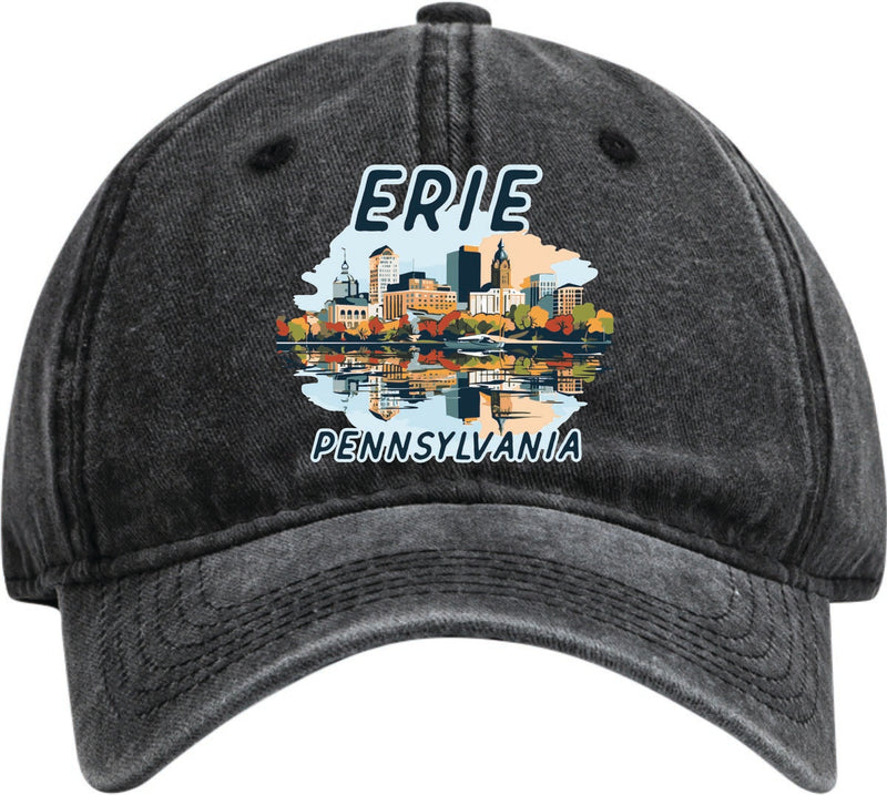 Erie Pennsylvania Dad Hat – Unisex Soft Baseball Cap Black