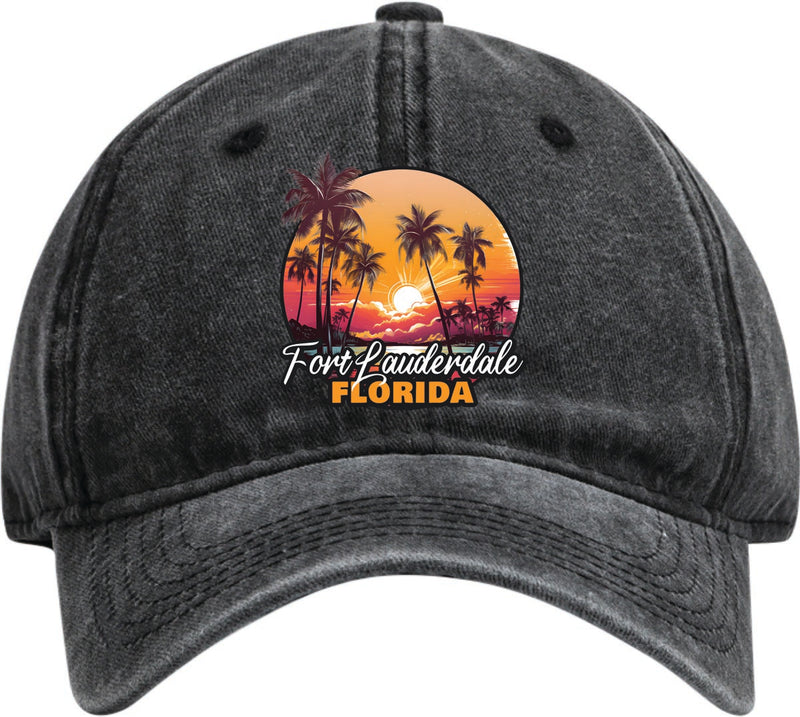 Fort Lauderdale Florida Dad Hat – Unisex Soft Baseball Cap Black