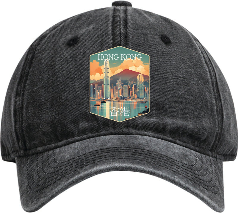 Hong Kong Dad Hat – Unisex Soft Baseball Cap Black