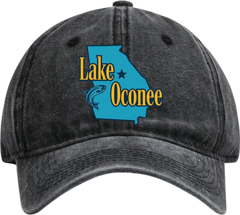 Lake Oconee Georgia Dad Hat – Unisex Soft Baseball Cap Black