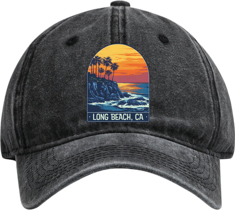 Long Beach California Dad Hat – Unisex Soft Baseball Cap Black