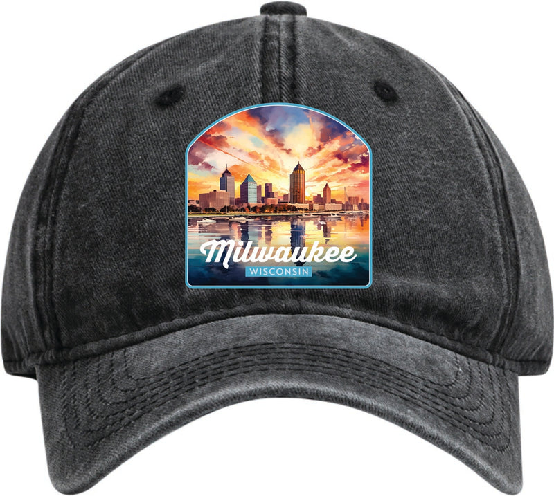 Milwaukee Wisconsin Dad Hat – Unisex Soft Baseball Cap Black