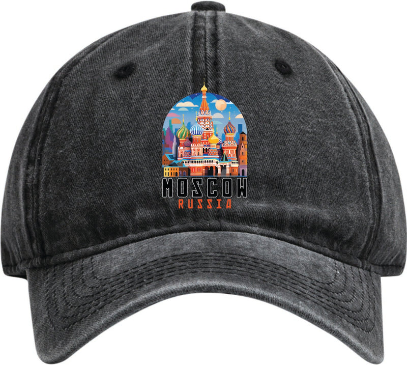 Moscow Russia Dad Hat – Unisex Soft Baseball Cap Black